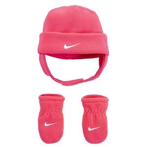 NIKE 2-Piece Fleece Chin Strap Hat & Mits